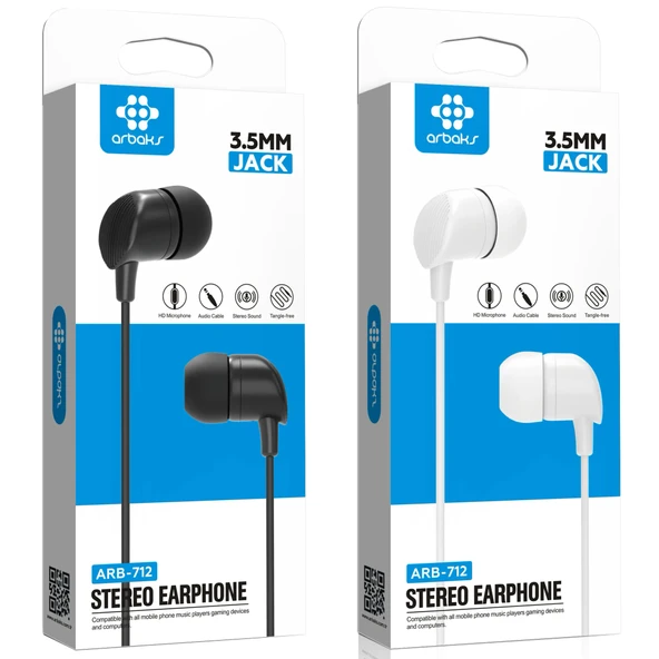 Norino 3.5mm Mikrofonlu Kulaklık Arbaks ARB-712 (SİYAH/BEYAZ) ürün görseli 1