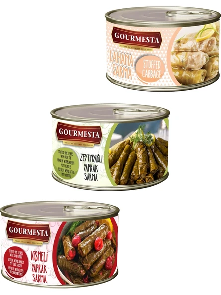 3'lü 400 g Sarma Set (Vişneli Sarma, Zeytinyağlı Yaprak Sarma, Lahana Sarma) ürün görseli 1