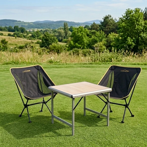 Yek Outdoor Mdf Katlanır Masa Küçük + 2 Pratik Sandalye Set ürün görseli 1
