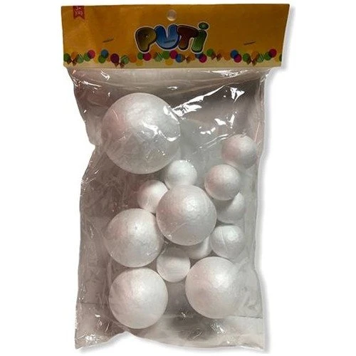 Puti Köpük Top 6,5Cm 1 Adet - 5 Cm 4 Adet - 3Cm 8 Adet Karışık ürün görseli 1