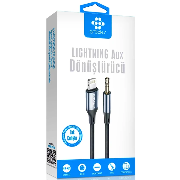 Norino Lightning to AUX Dönüştürücü Kablo – iPhone Kulaklık Çevirici Arbaks ARB-515 ürün görseli 1