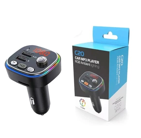 Norino RGB Renkli Araba FM MP3 Çalar Kablosuz Bluetooth 5.0 C20 ürün görseli 1