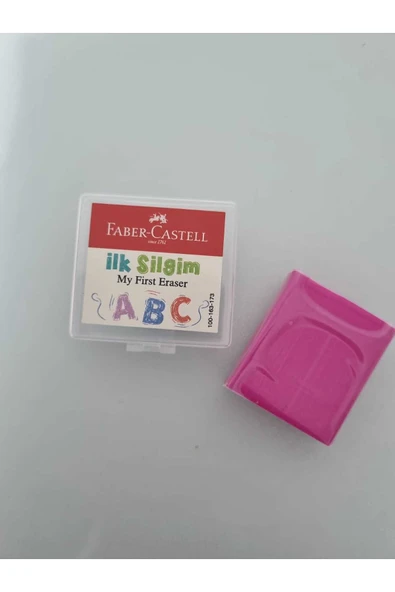 Faber-Castell Ilk Silgim Plastik Kutulu Renkli Hamur Silgi Pembe (1 Adet) ürün görseli 1