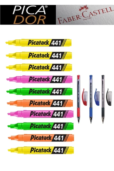Picatack 441 Fosforlu Kalem KarmaOfis Set 1 ürün görseli 1