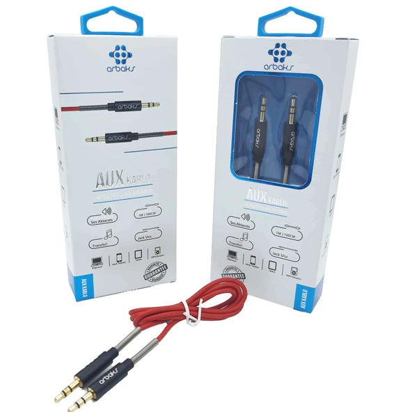 Norino Yaylı 1 Metre 3.5mm Aux Kablosu Arbaks ARB-062 ürün görseli 1