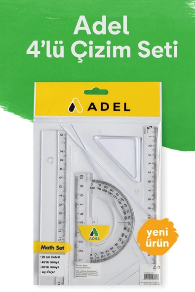 Okul Geometri Çizim Seti 4 Parça ürün görseli 1