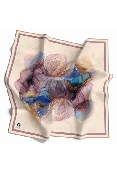 Twill Helezon Batik Desenli Lila Renkli 90x90 Eşarp (İpek İçermez) Dikim Şekli : El Dikişi ürün görseli 1