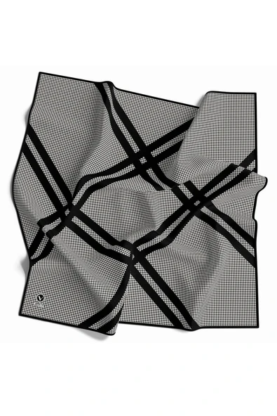 Twill Çizgili Pötikareli Çizgili Desenli Siyah Renkli 90x90 Eşarp (İpek İçermez) ürün görseli 1