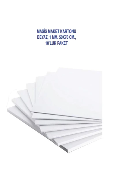 KarmaOfis 50x70 Beyaz Maket Kartonu 1mm 10 Adet ürün görseli 1