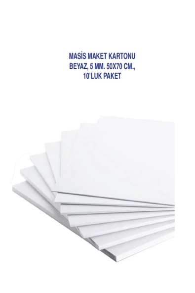 KarmaOfis 50x70 Beyaz Maket Kartonu 5mm 10 Adet ürün görseli 1