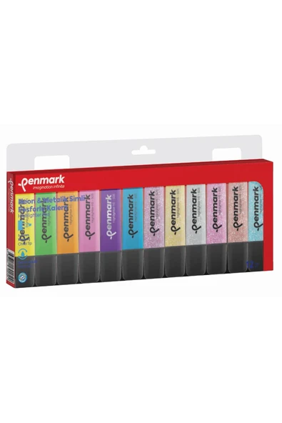 Penmark Fosforlu Kalem 12 Li Karışık Renk 6 Neon+ 6 Simli ürün görseli 1