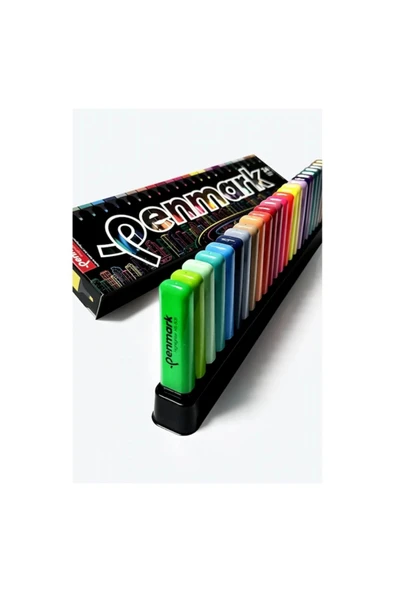 FOSFORLU KALEM SİMLİ-NEON-PASTEL 24 RENK SÜPER KUTU SET ürün görseli 1