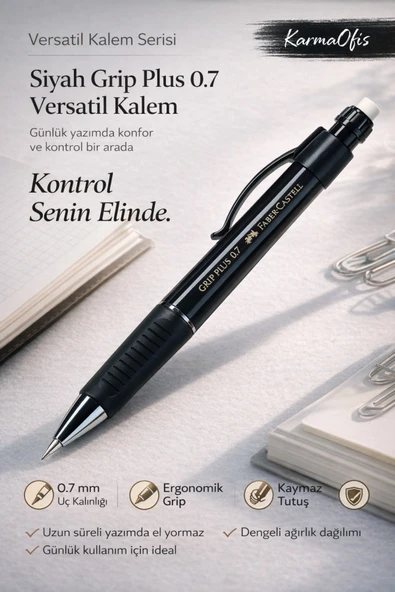Siyah Plus 0.7 Versatil Kalem | Ergonomik, Kaymaz Tutuş ürün görseli 1