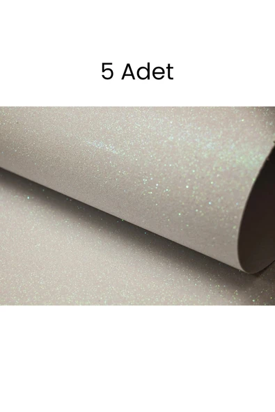 Simli Fon Kartonu 50x70 Beyaz 5 Adet - Resim 5