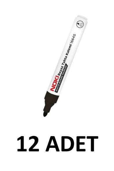 12 Adet 1664s Doldurulabilir Yazı Tahtası Kalemi Yuvarlak Uç Siyah ürün görseli 1