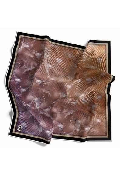 Twill Batik Desenli Pembe Renkli 90x90 Eşarp (İpek İçermez) Kenar Dikiş Şekli El Dikişli ürün görseli 1