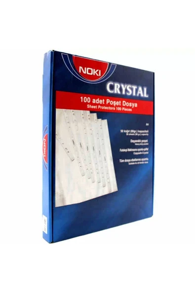 Kristal Poşet Dosya 4830CR Mavi Kenarlı A4 100'lü Paket ürün görseli 1