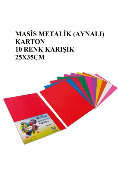 KarmaOfis 25x35 cm Metalik Kağıt 10'lu Karışık renk ürün görseli 1