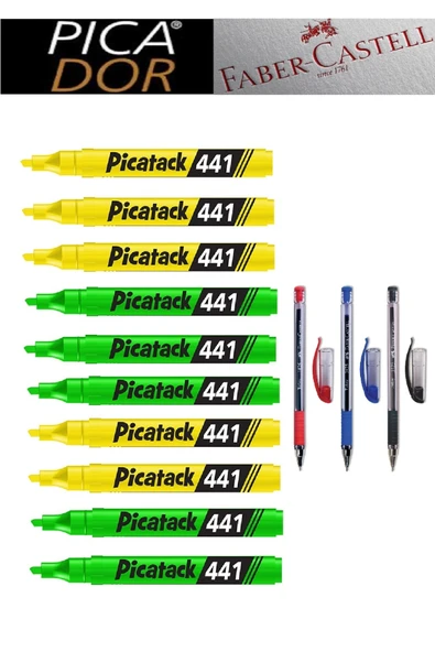 Picatack 441 Fosforlu Kalem KarmaOfis Set 9 ürün görseli 1