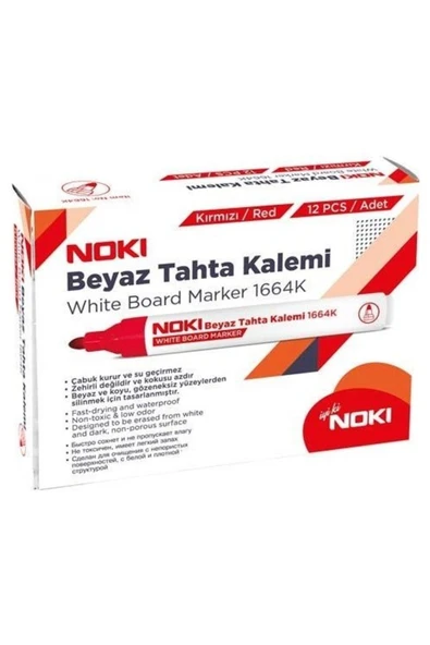 Kırmızı Tahta Kalemi Doldurulabilir  12'li Paket ürün görseli 1