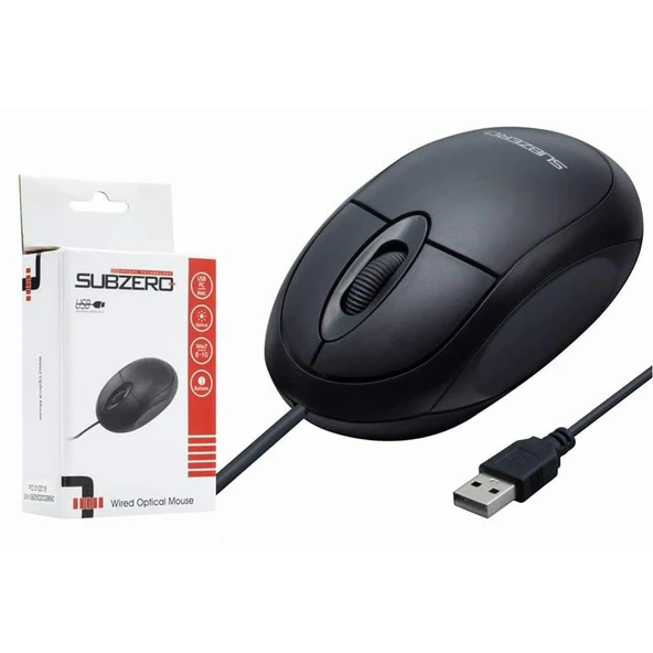 Norino 3 Tuşlu Usb Optical kablolu Mouse Subzero SBZ601 ürün görseli 1