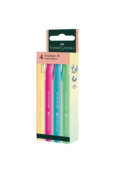 Faber-Castell Fosforlu Kalem 38 Pastel 4x 2022 ürün görseli 1