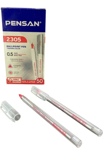 2305 0.5 mm Üçgen Gövde Kırmızı 50'li ( 1 Paket ) ürün görseli 1