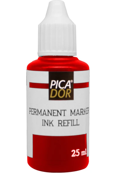 PERMANENT MARKER MÜREKKEBİ 25 ML KIRMIZI KB023 1 ADET ürün görseli 1
