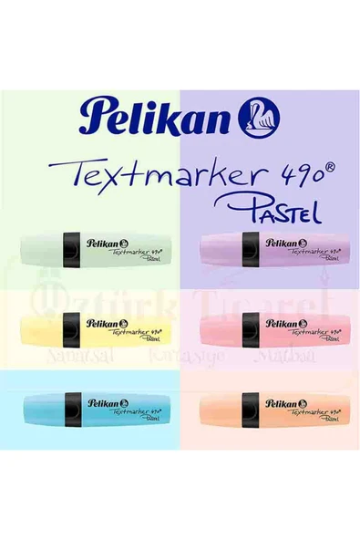 490 Fosforlu Kalem 6'lı Pastel Renkler ürün görseli 1