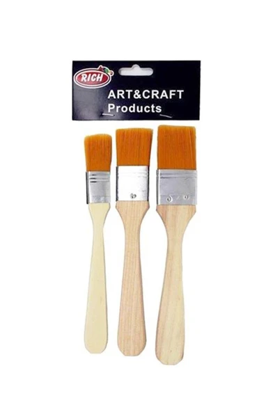 Ekonomik Sarı Kıl Fırça Seti 3lü ürün görseli 1