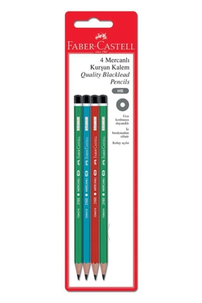 Faber-castell Kurşun Kalem Mercanlı 4 Lü 15021604 ürün görseli 1