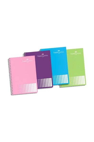 A4 Spiralli Defter Plastik Kapak Çizgili 120 Yaprak Renkli Kenar 5075 400161 Asorti ürün görseli 1