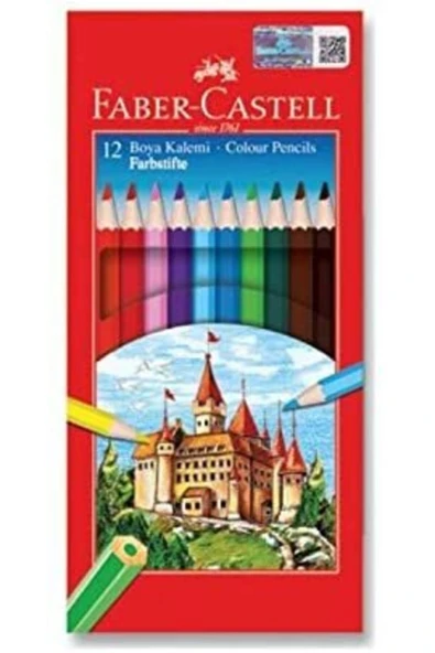 Faber-castell Karton Kutu Boya Kalemi 12 Renk Tam Boy ürün görseli 1