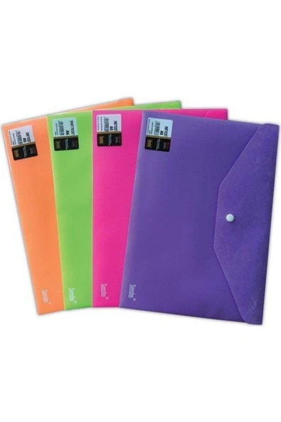 A-4 Sensho Çıtçıtlı Dosya Turuncu Desenli 12 Li (1 Paket 12 Adet) ürün görseli 1