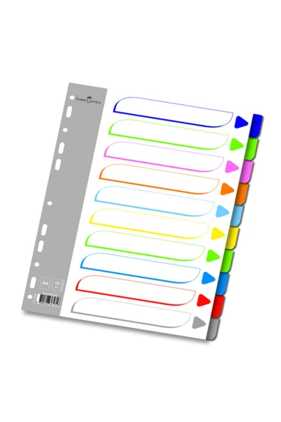 Faber-castell A4 Renkli Seperatör (Ayraç) 10 Renk Fc-2010 5075250106 ürün görseli 1