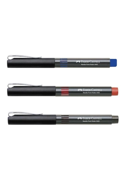 Faber-castell Needle Point Roller 3 Renk (kırmızı, Mavi, Siyah) Iğne Uçlu 0,5 ürün görseli 1