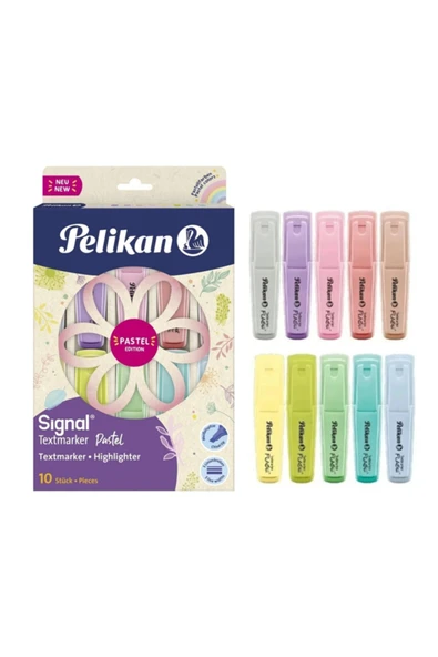 Signal Textmarker 10 Lu Pastel Renkler Fosforlu Kalem Set Işaretleme Kalemi ürün görseli 1