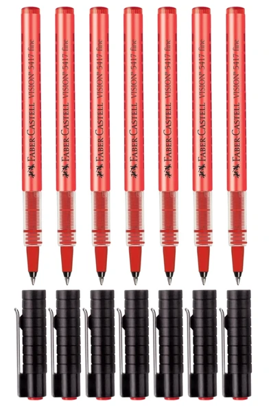 Kırmızı Vision 5417 Fine Roller Kalem 0.5 mm (7 Adet) ürün görseli 1
