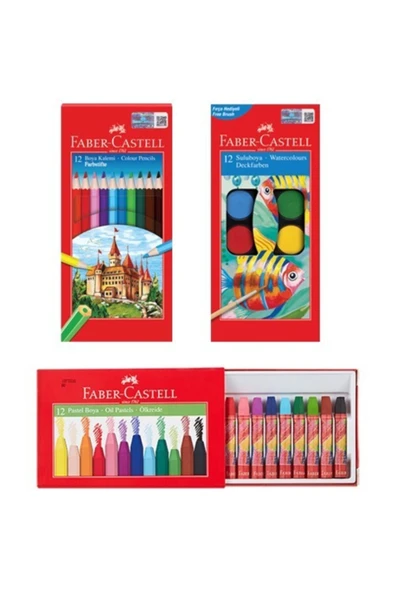 3'lü Boyama Seti (kuru, Sulu Ve Pastel Boya) ürün görseli 1