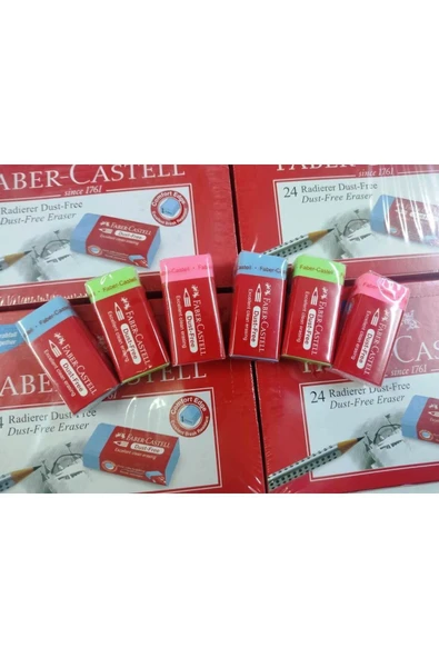 FABER-CASTELL ORTA BOY 6 LI RENKLİ SİLGİ - Resim 3