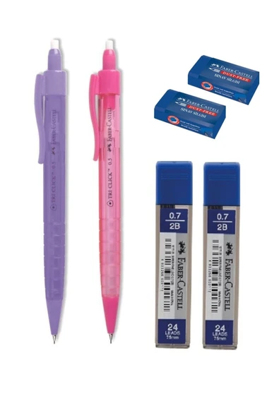 Tri Click Versatil Kalem 0.7 Mm 2 Adet 0.7 Mm Uç 2 Adet Sınav Silgi 2 Adet ürün görseli 1
