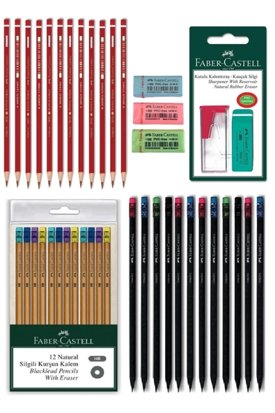 Kırmızı Kurşun Kalem Set 3 KarmaOfis ürün görseli 1