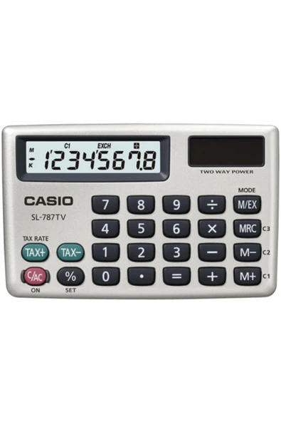 Gümüş Renk Cep Tipi Hesap Makinesi 8 Hane Sl-787tv-gd ürün görseli 1