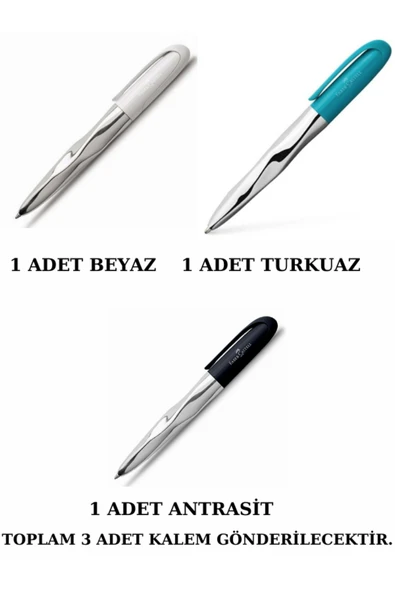N’İCE PEN TÜKENMEZ KALEM 3 RENK BİRLİKTE XB (SİYAH MÜREKKEPLİ) ürün görseli 1