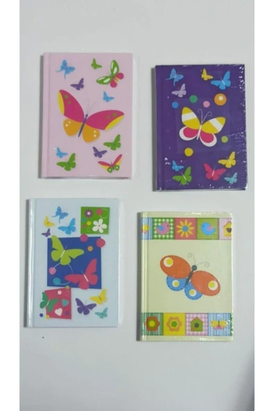 Not Defteri Kelebek 14x20cm 120 Yaprak Çizgili 1.hamur 70 Gram Bad0473 (karışık Renk 1 Adet ürün görseli 1