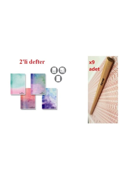 Kdik A5 Watercolors 2'li Defter & 9'lu Natural Ösym Sınav Kalemi ürün görseli 1