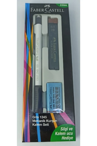 Faber Grip 1345 Beyaz 0.5mm Kalem-silgi-uç ürün görseli 1
