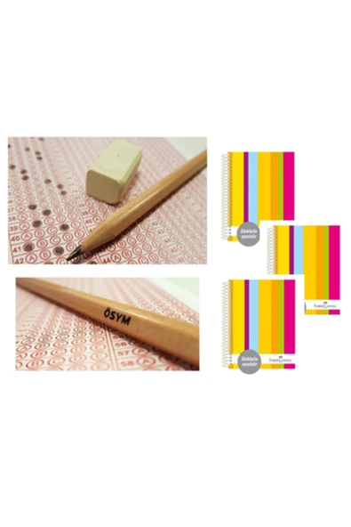 F.c Sert Kapak 3+1+1 A4 Defter 200 Yprk. 3 Adet Faber-castell Natural Ösym Kurşun Kalemi 20"li 2,5b ürün görseli 1