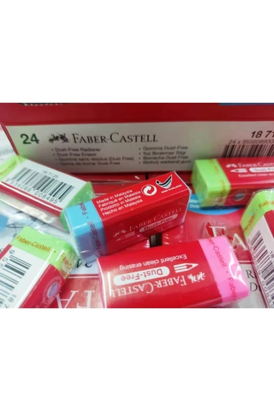 FABER-CASTELL ORTA BOY 6 LI RENKLİ SİLGİ - Resim 6