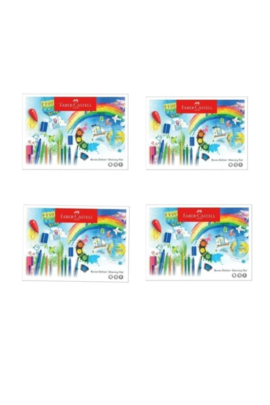 Faber-castell Karton Kapak Resim Defteri 25x35 Cm 15 Yaprak (5075400025) 4'lü ürün görseli 1